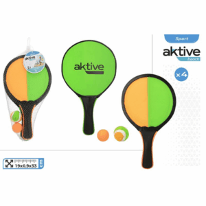 Set Palas Playa Madera/Velcro 19x0.9x33cm - Neon 2 en 1